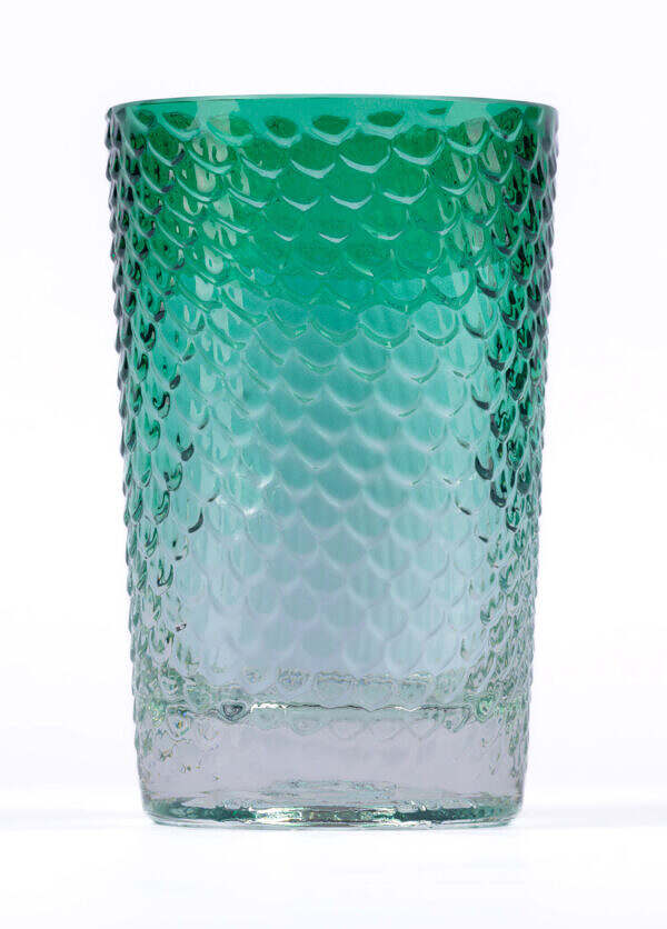 Gin Glass - Mermaid Zest Gin (Re-Cycled Bottle) Green Glass Tumbler